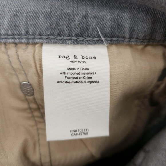 RAG & BONE Men's Jeans Fit 1 Skinny Asher Gray Cotton Blend Stretch Size 38x32 - Picture 8 of 9